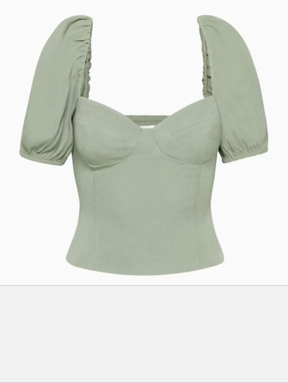 Wilfred Novella Short Sleeve Sage Green Puff Sleeve Top Size Medium